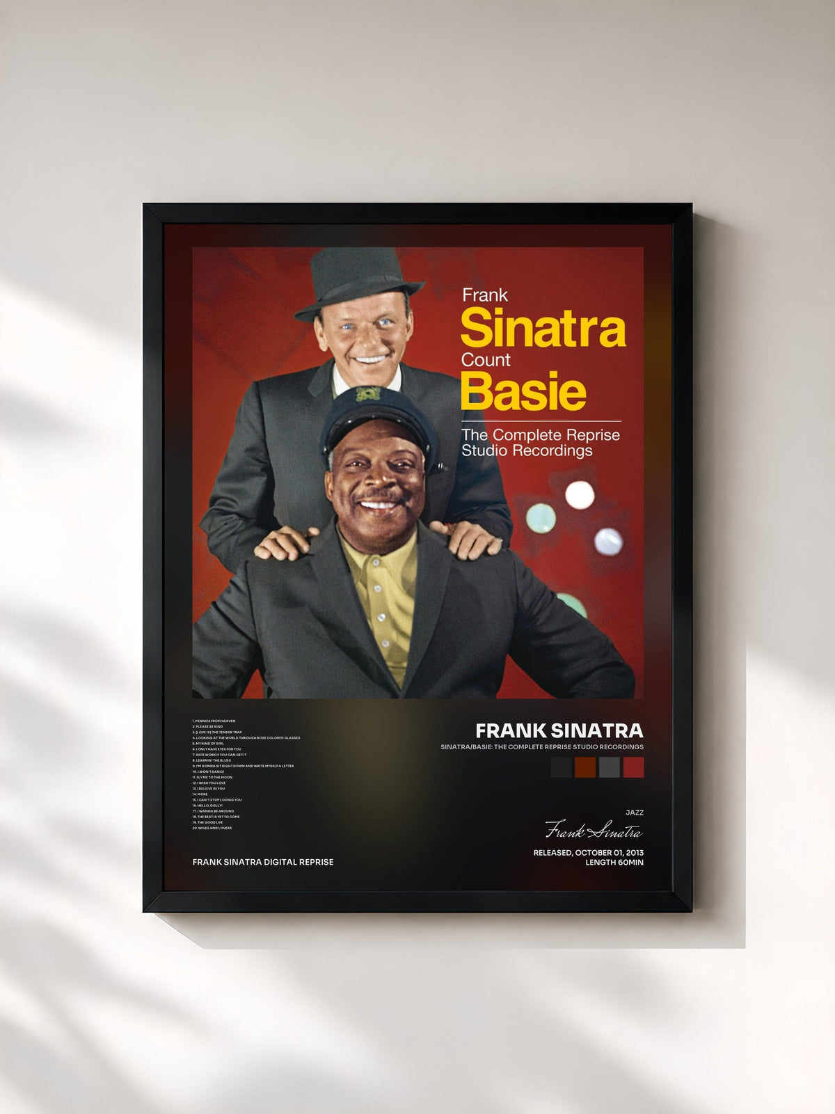 #noir Tableau de l'album Sinatra/Basie: The Complete Reprise Studio Recordings de Frank Sinatra, cadre noir, imprimé et encadré en France