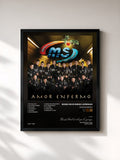 #noir Tableau de l'album Amor Enfermo de Banda MS de Sergio Lizárraga, cadre noir, imprimé et encadré en France