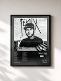 #noir Tableau de l'album Fénix de Nicky Jam, cadre noir, imprimé et encadré en France