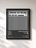 #noir Tableau de l'album My My My Remixes de Armand van Helden, cadre noir, imprimé et encadré en France