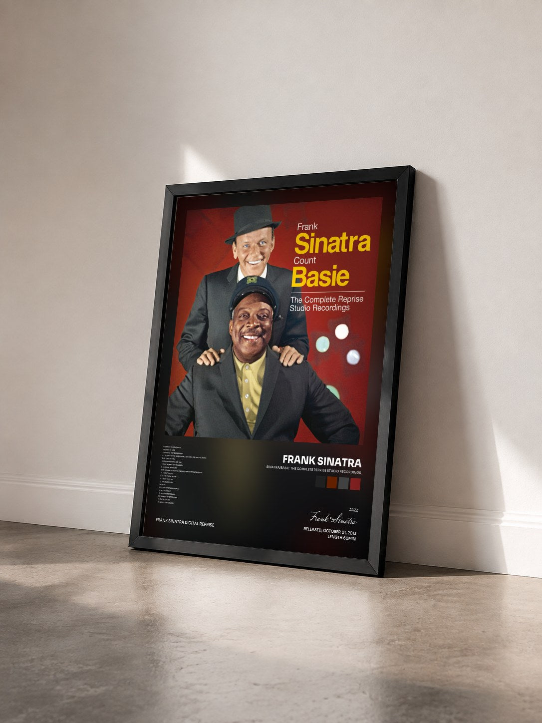 #noir Tableau de l'album Sinatra/Basie: The Complete Reprise Studio Recordings de Frank Sinatra vu de trois quarts, cadre noir