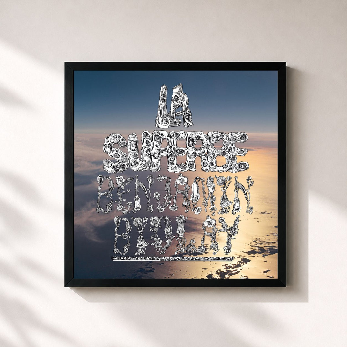 #noir La Superbe by Benjamin Biolay as a square framed art print, black 32x32 cm frame
