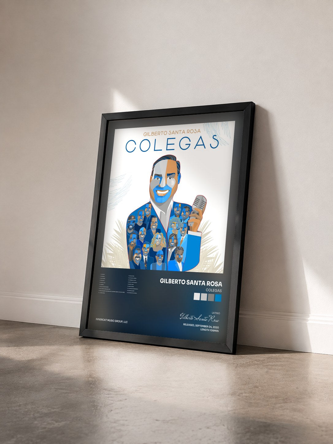 #noir Tableau de l'album Colegas de Gilberto Santa Rosa vu de trois quarts, cadre noir