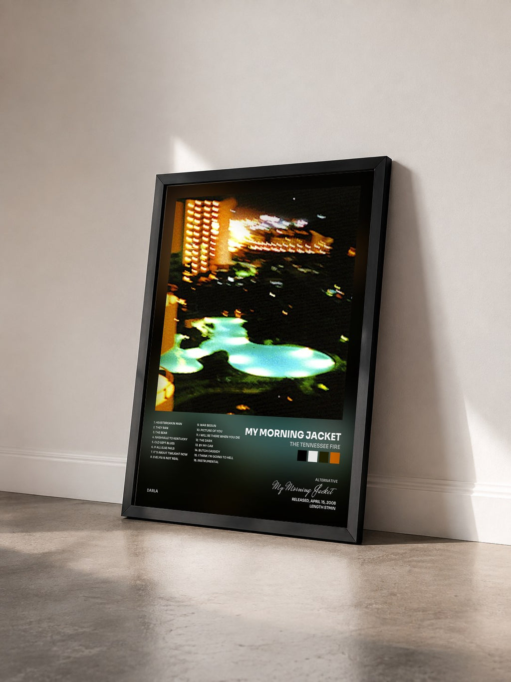 #noir Tableau de l'album The Tennessee Fire de My Morning Jacket vu de trois quarts, cadre noir