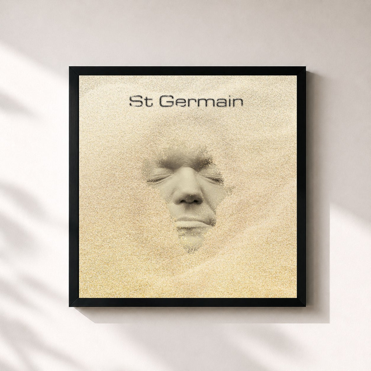 #noir Tableau carré de l'album St Germain de St Germain, cadre noir 32x32 cm