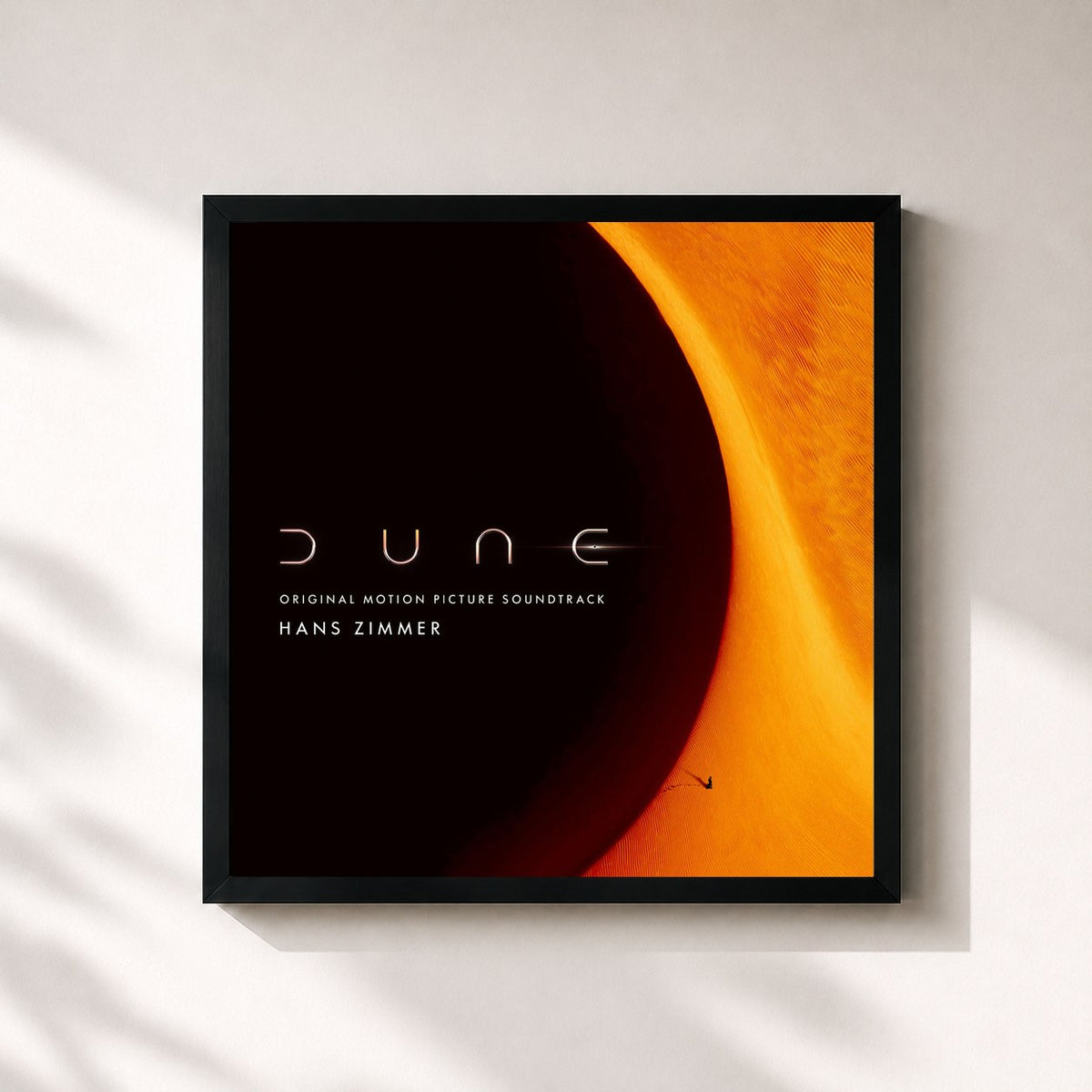 #noir Tableau carré de l'album Dune (Original Motion Picture Soundtrack) de Hans Zimmer, cadre noir 32x32 cm