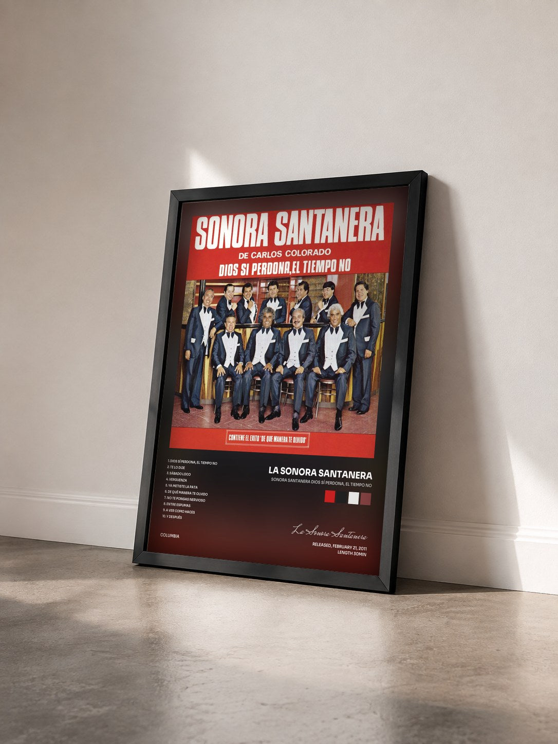 #noir Tableau de l'album Sonora Santanera Dios Sí Perdona, El Tiempo No de La Sonora Santanera vu de trois quarts, cadre noir