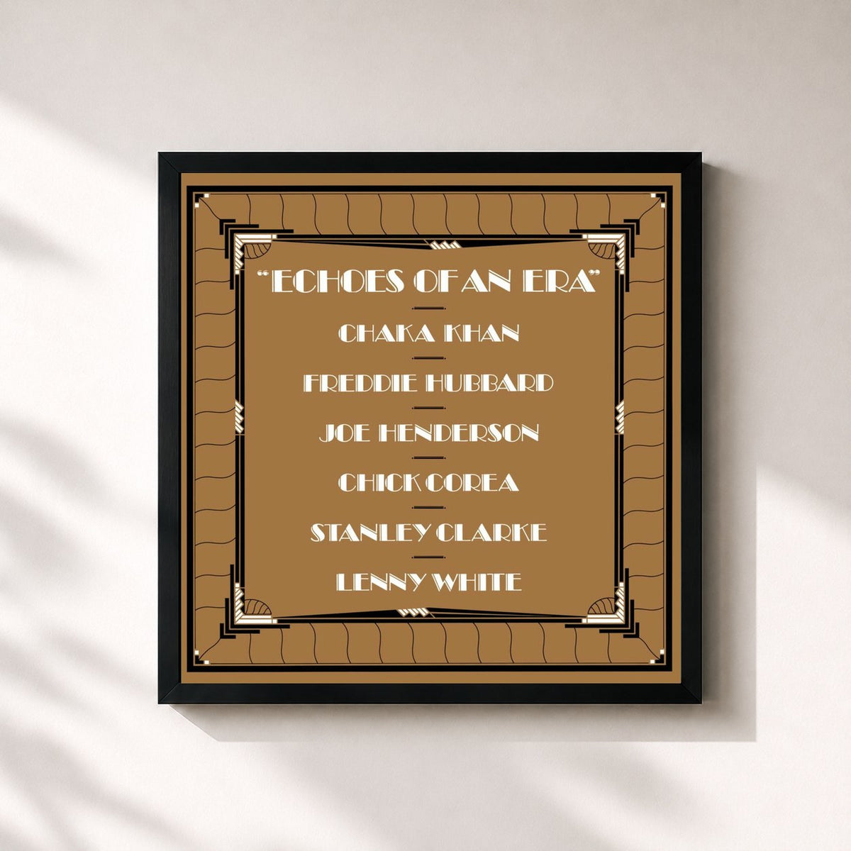 #noir Tableau carré de l'album Echoes Of An Era de Chaka Khan, cadre noir 32x32 cm