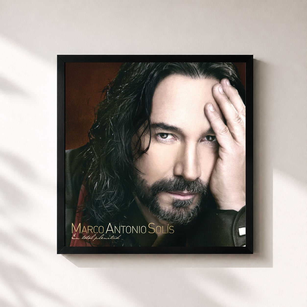 #noir Tableau carré de l'album En Total Plenitud de Marco Antonio Solís, cadre noir 32x32 cm