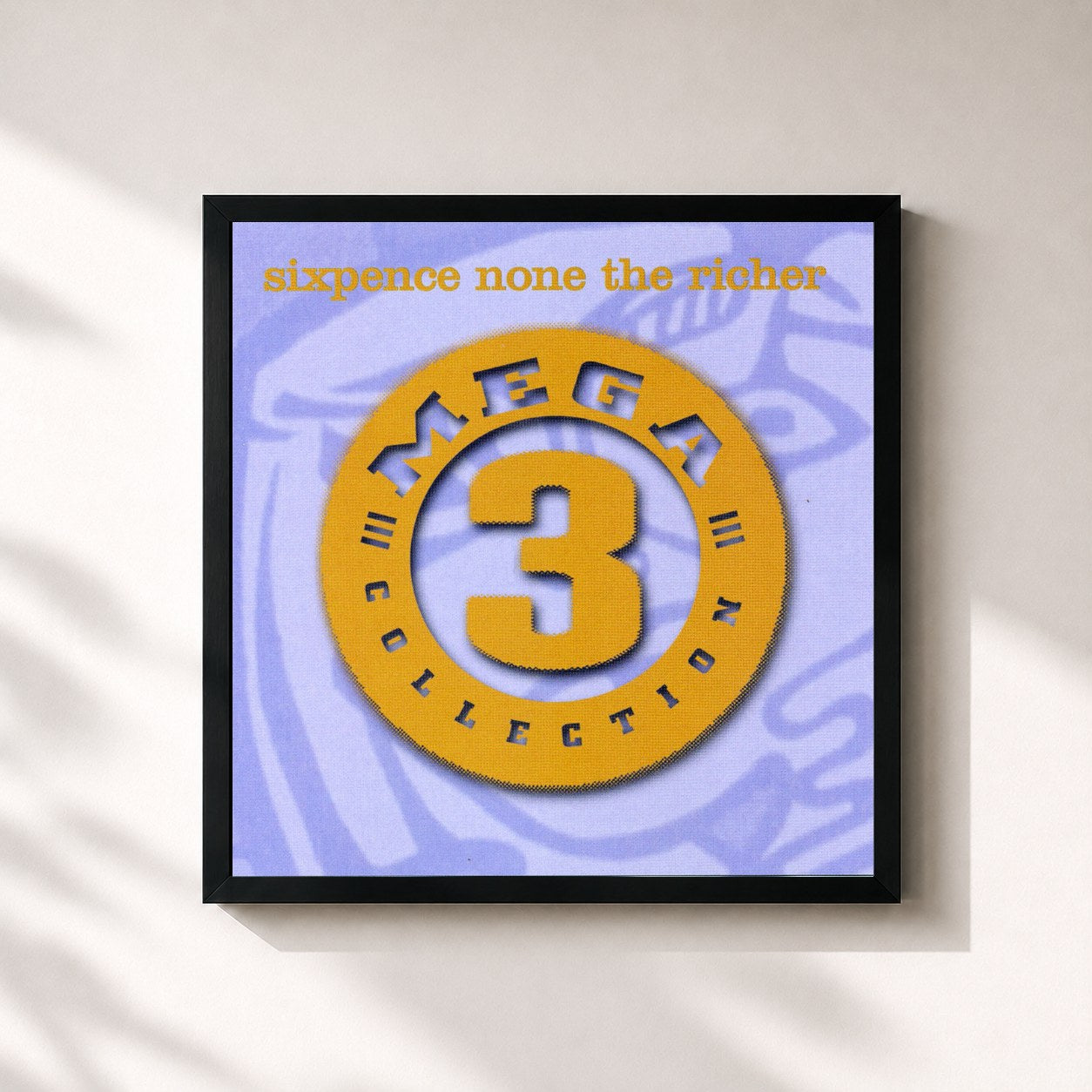 #noir Tableau carré de l'album Mega 3: Sixpence None The Richer de Sixpence None the Richer, cadre noir 32x32 cm