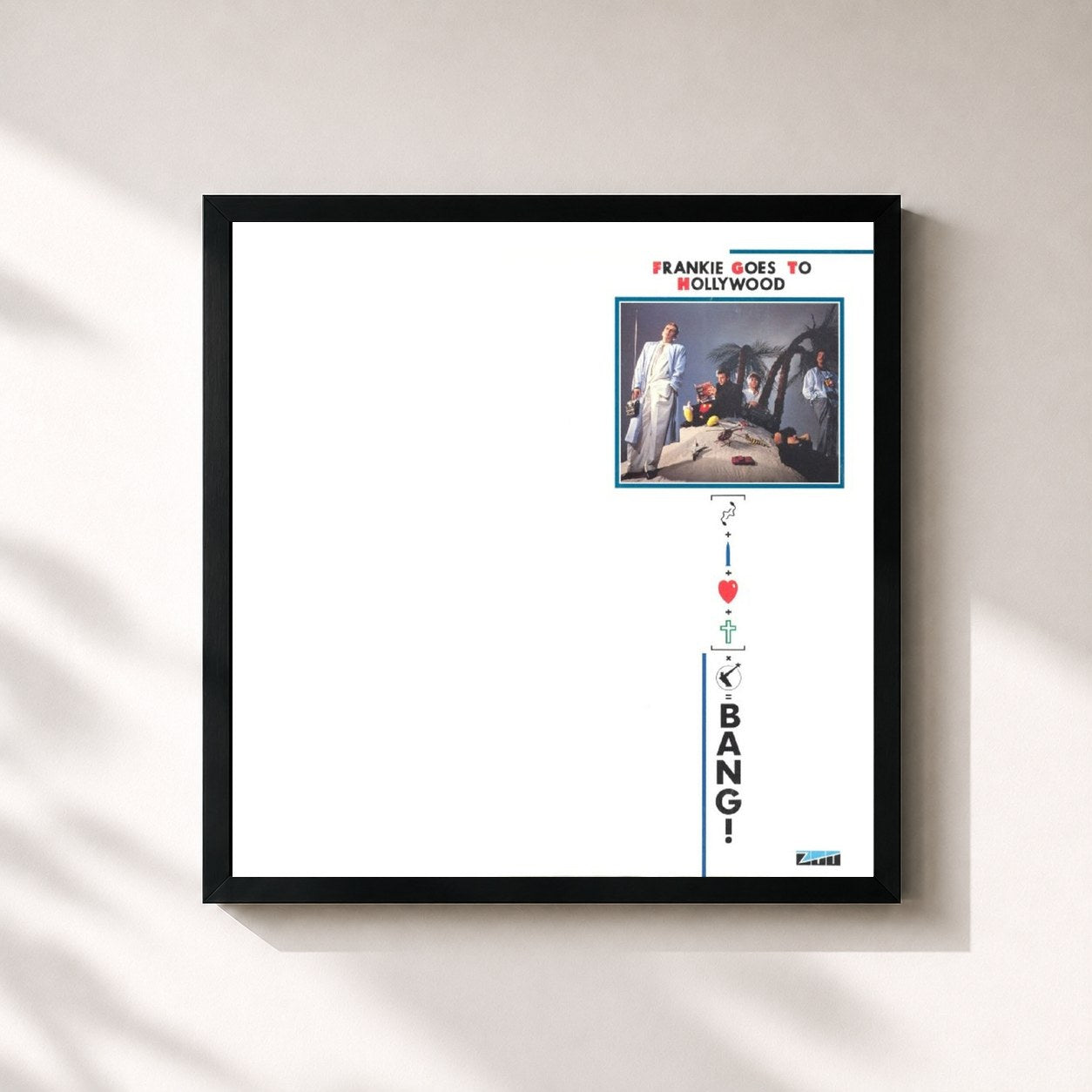 #noir Tableau carré de l'album Bang! (Here Comes A Supernova) de Frankie Goes to Hollywood, cadre noir 32x32 cm