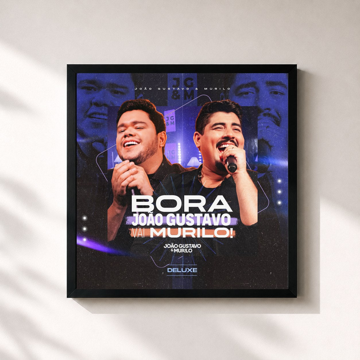 #noir Tableau carré de l'album Bora João Gustavo, Vai Murilo! (Deluxe) de João Gustavo e Murilo, cadre noir 32x32 cm