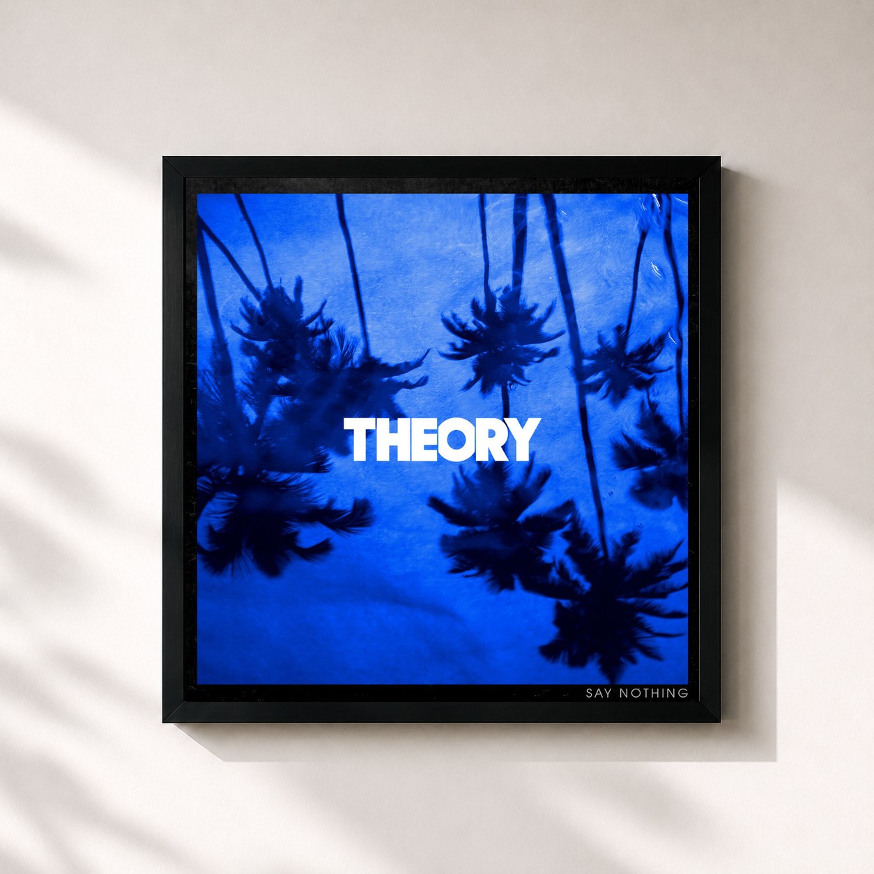 #noir Tableau carré de l'album Say Nothing de Theory of a Deadman, cadre noir 32x32 cm