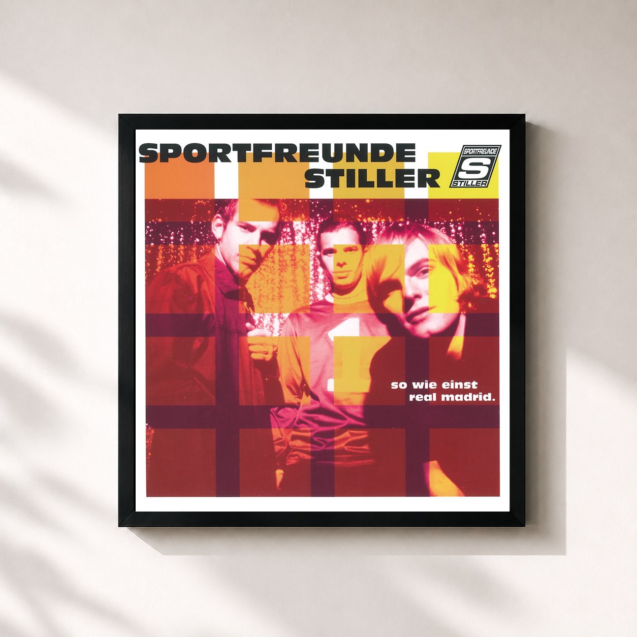 #noir Tableau carré de l'album So wie einst Real Madrid (Extended Realität) de Sportfreunde Stiller, cadre noir 32x32 cm