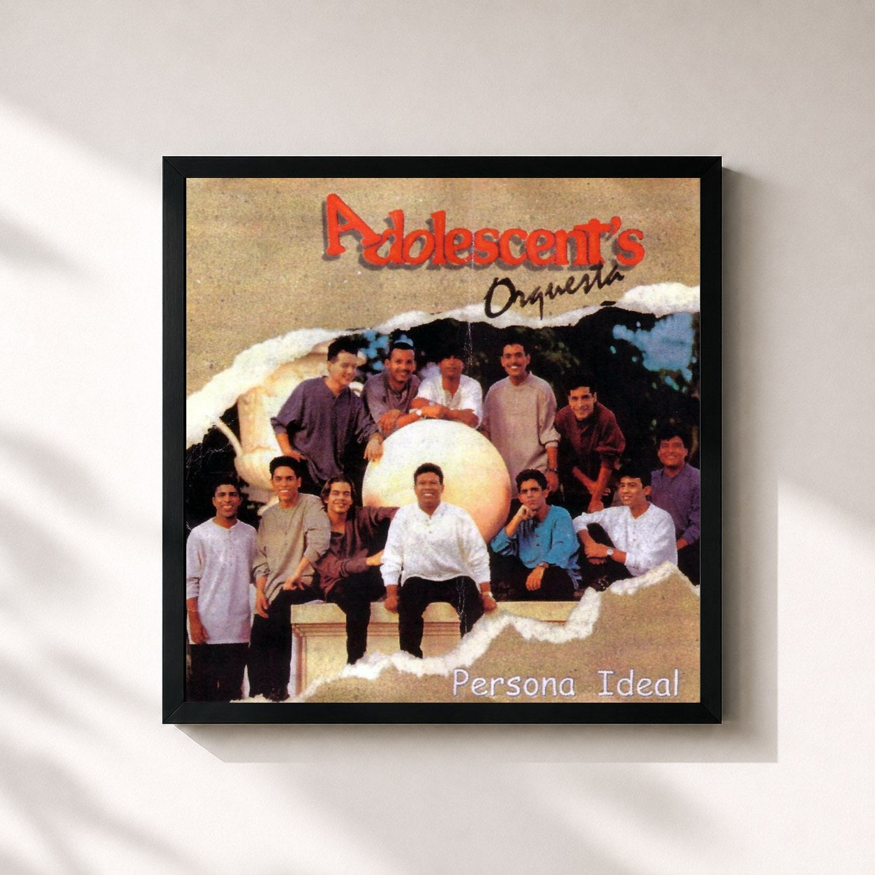 #noir Tableau carré de l'album Persona Ideal de Adolescent's Orquesta, cadre noir 32x32 cm