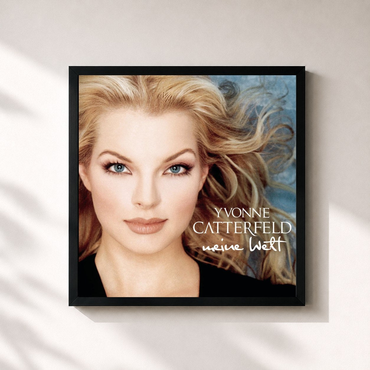 #noir Tableau carré de l'album Meine Welt de Yvonne Catterfeld, cadre noir 32x32 cm