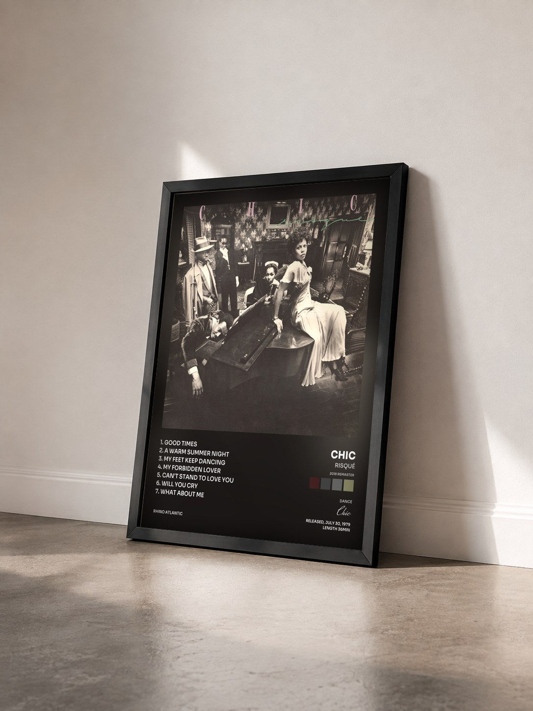#noir Tableau de l'album Risqué (2018 Remaster) de Chic vu de trois quarts, cadre noir