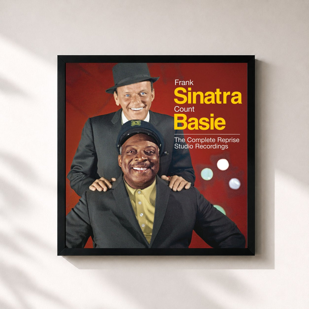 #noir Tableau carré de l'album Sinatra/Basie: The Complete Reprise Studio Recordings de Frank Sinatra, cadre noir 32x32 cm