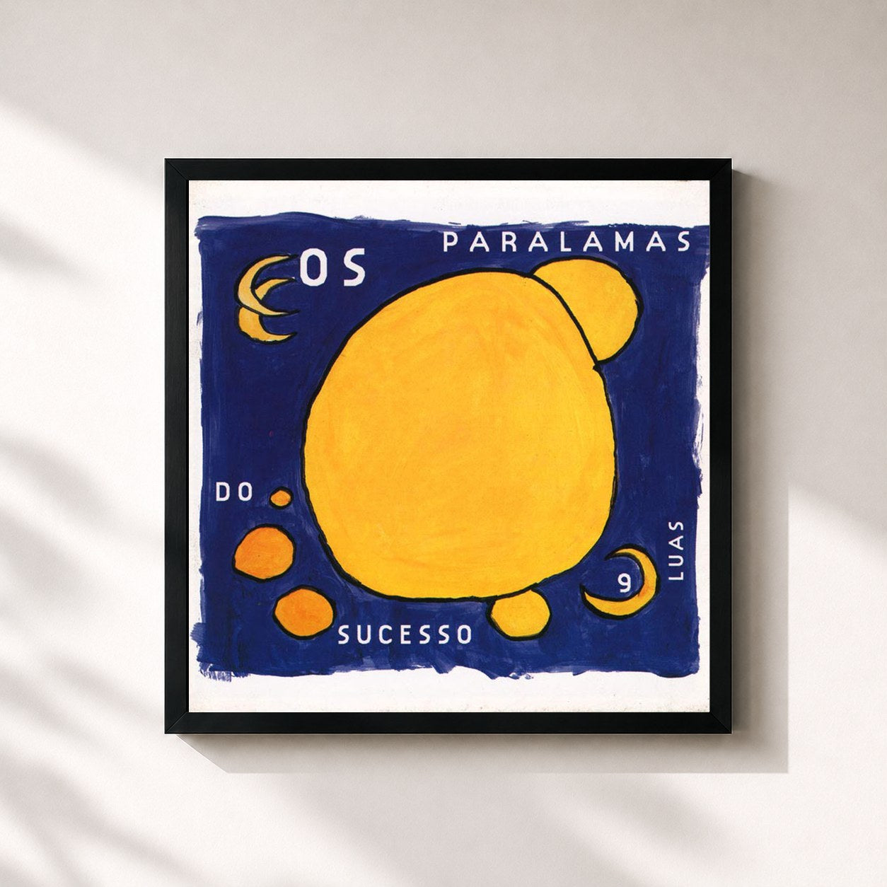 #noir Tableau carré de l'album Nove Luas de Os Paralamas do Sucesso, cadre noir 32x32 cm