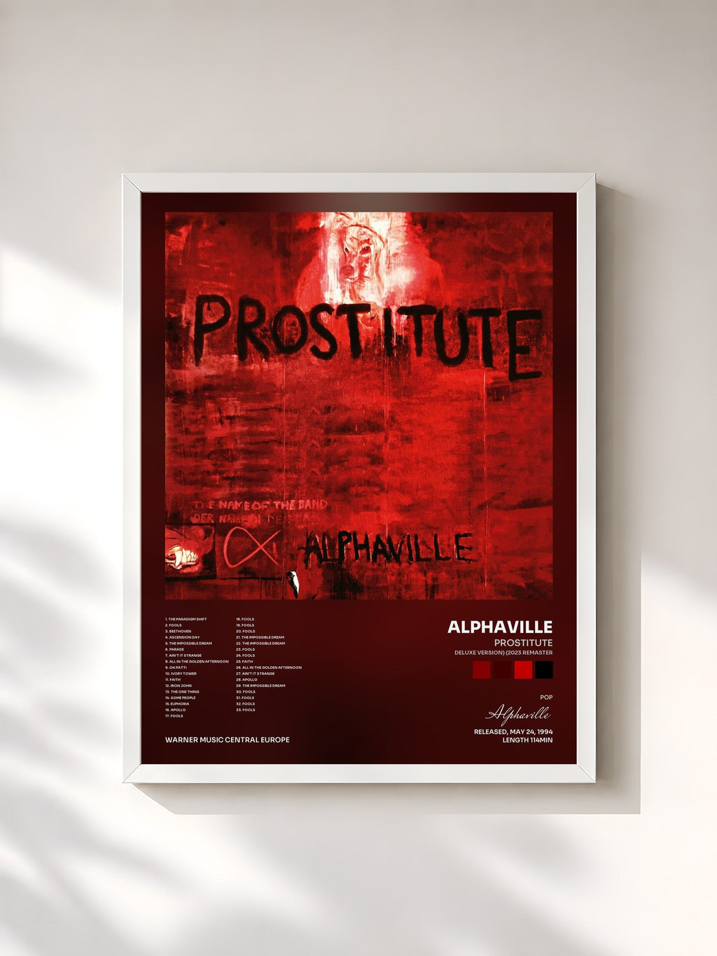 #blanc Prostitute (Deluxe Version) (2023 Remaster) de Alphaville en lámina enmarcada, marco blanco, impresa y enmarcada en Francia