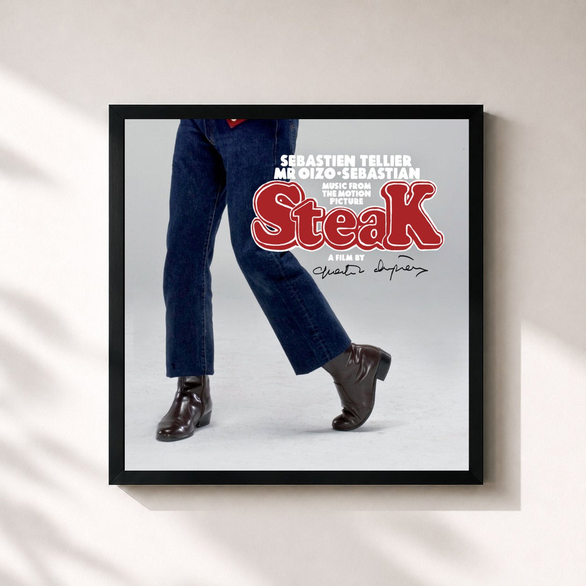 #noir Steak di Sébastien Tellier in stampa quadrata incorniciata, cornice nera 32x32 cm