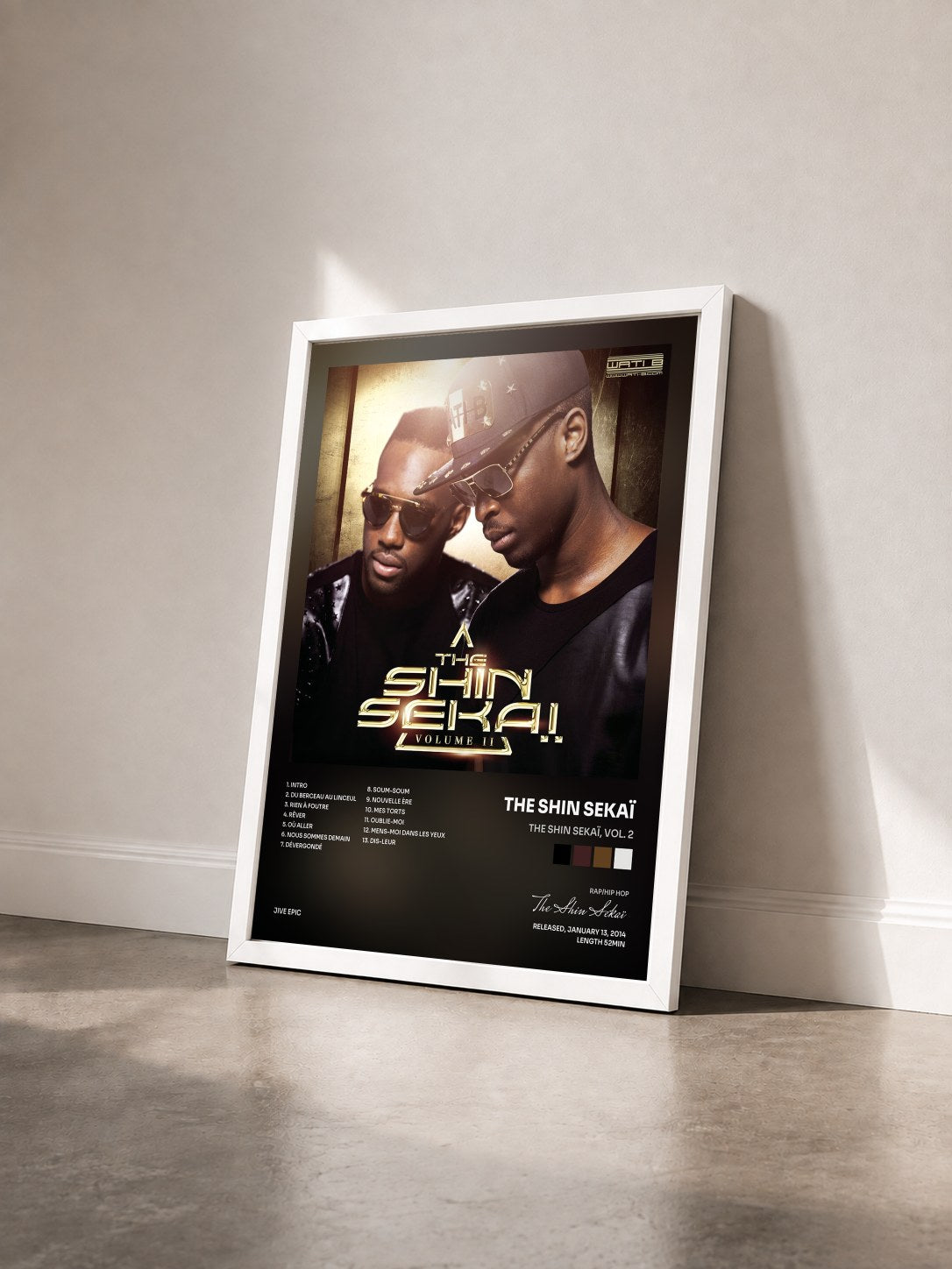 #blanc Tableau de l'album The Shin Sekaï, Vol. 2 de The Shin Sekaï vu de trois quarts, cadre blanc