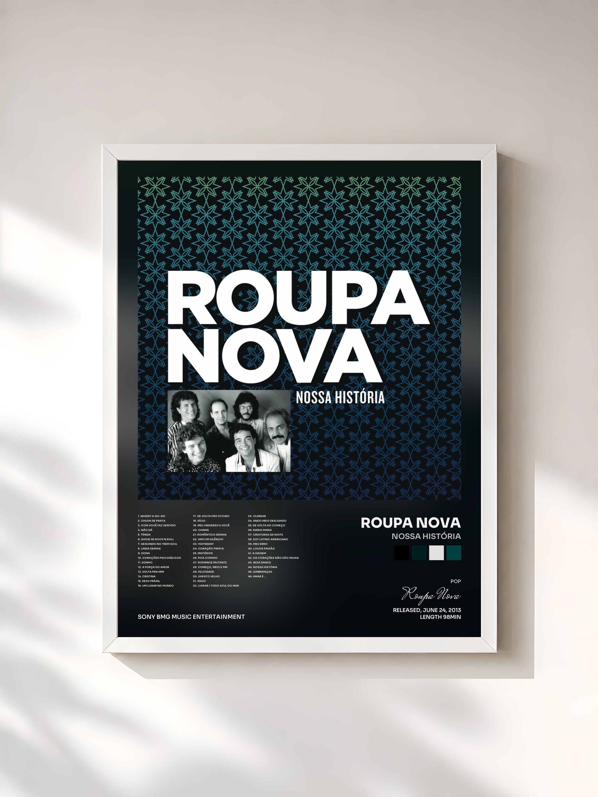 #blanc Tableau de l'album Nossa História de Roupa Nova, cadre blanc, imprimé et encadré en France