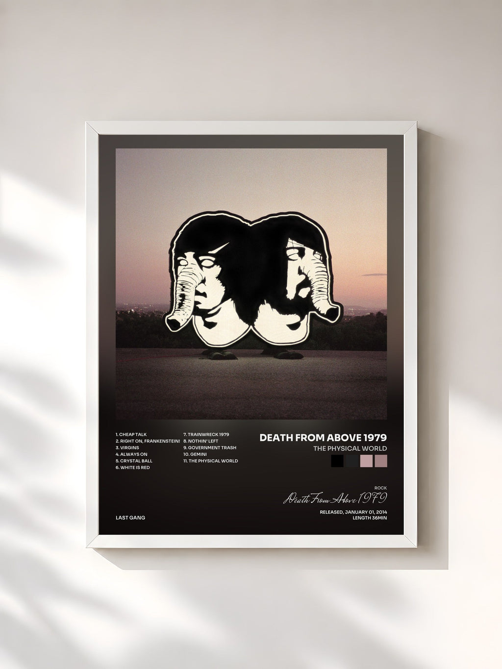 #blanc The Physical World by Death From Above 1979 as a framed art print, white frame, printed and framed in France