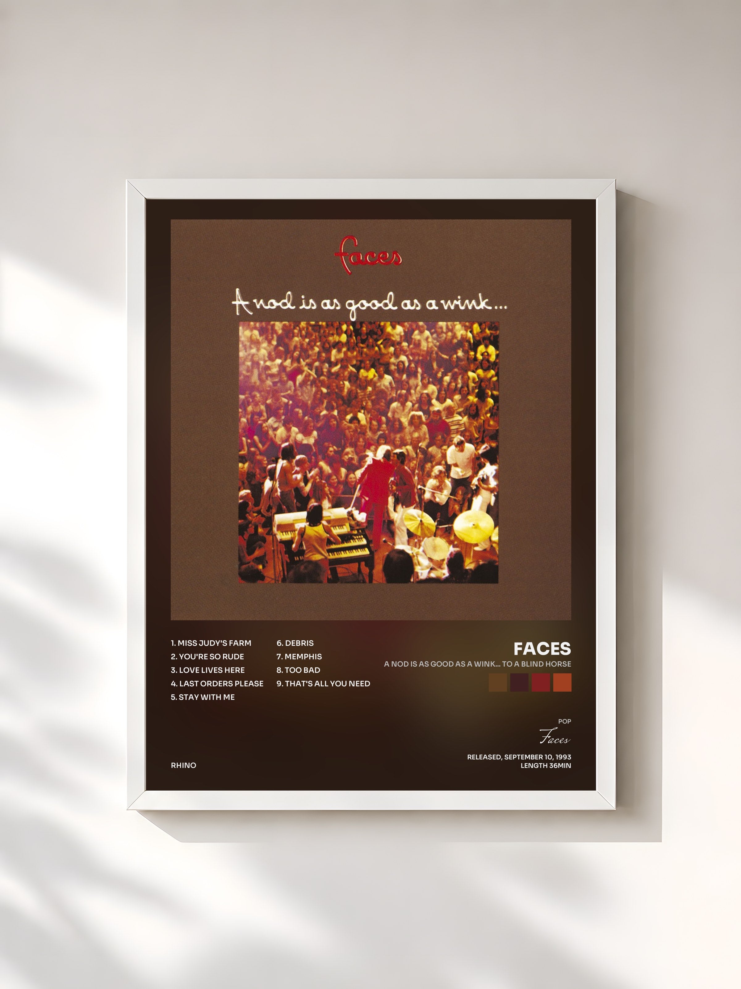#blanc Tableau de l'album A Nod Is as Good as a Wink... to a Blind Horse de Faces, cadre blanc, imprimé et encadré en France