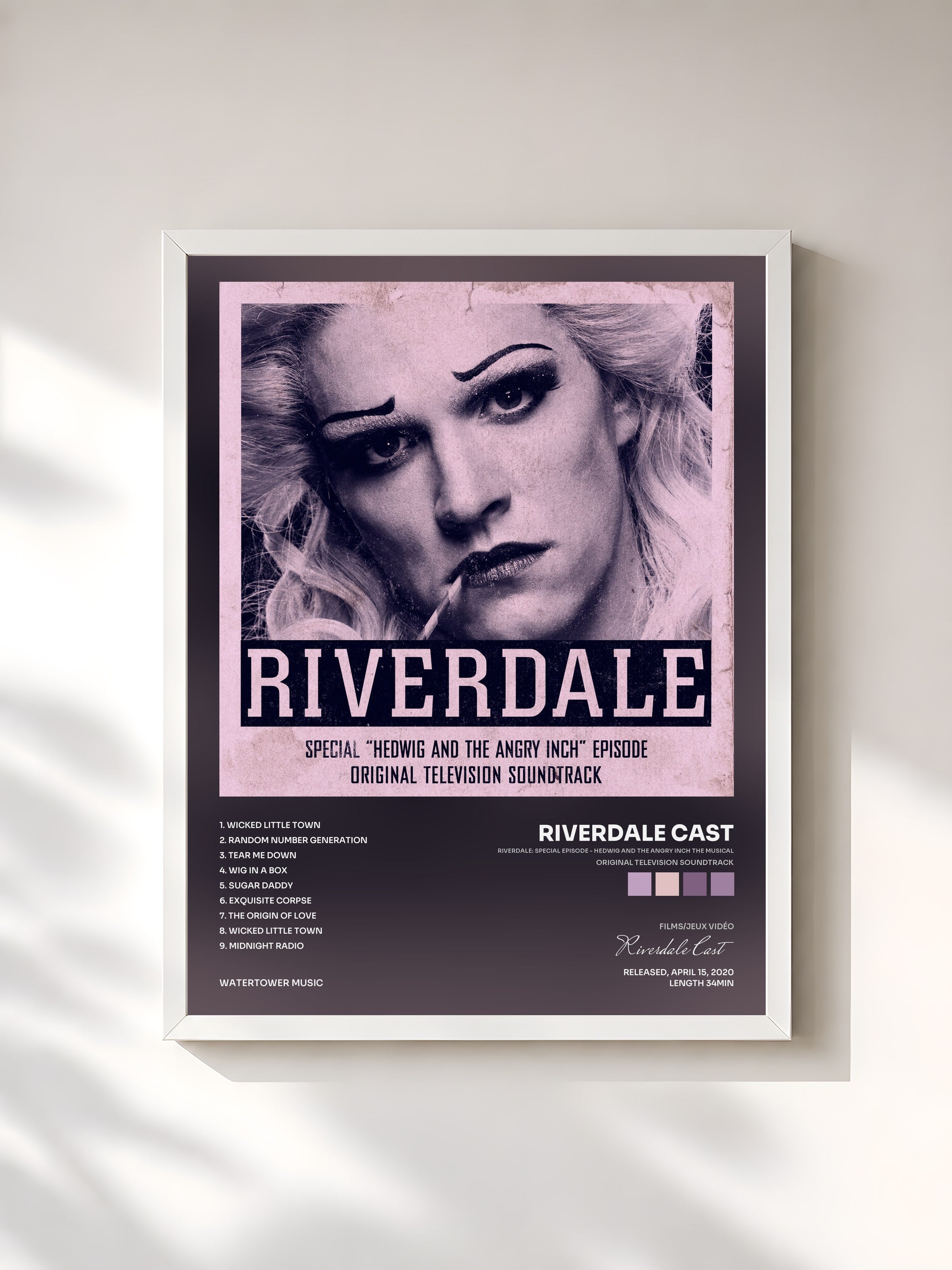 #blanc Tableau de l'album Riverdale: Special Episode - Hedwig and the Angry Inch the Musical (Original Television Soundtrack) de Riverdale Cast, cadre blanc, imprimé et encadré en France