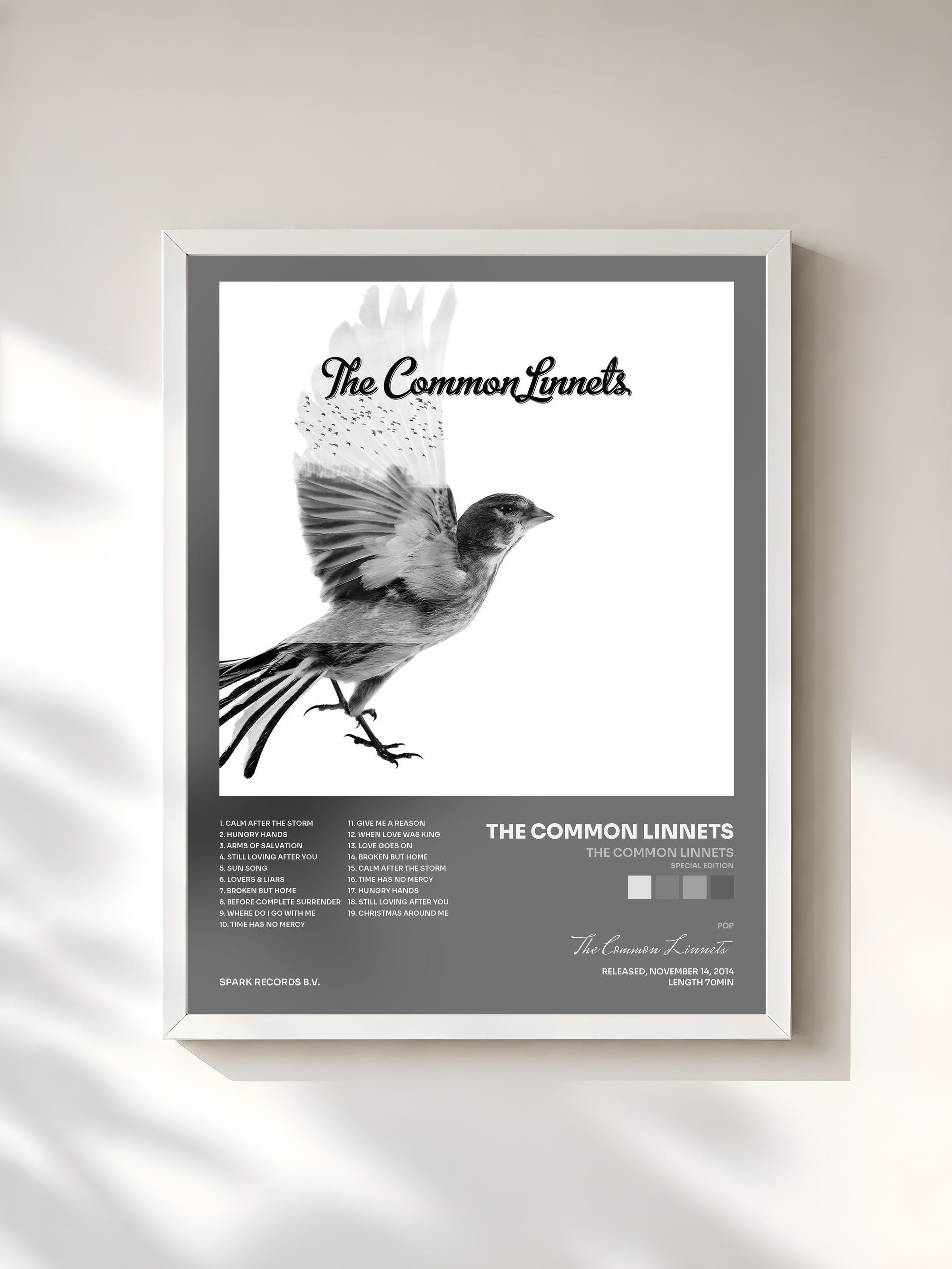 #blanc Tableau de l'album The Common Linnets (Special Edition) de The Common Linnets, cadre blanc, imprimé et encadré en France