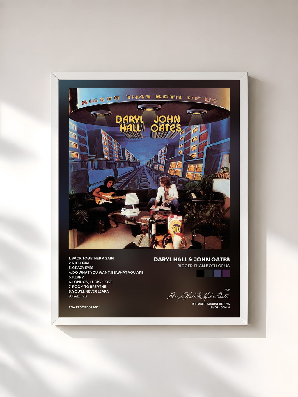 #blanc Bigger Than Both Of Us di Daryl Hall & John Oates in stampa incorniciata, cornice bianca, stampata e incorniciata in Francia