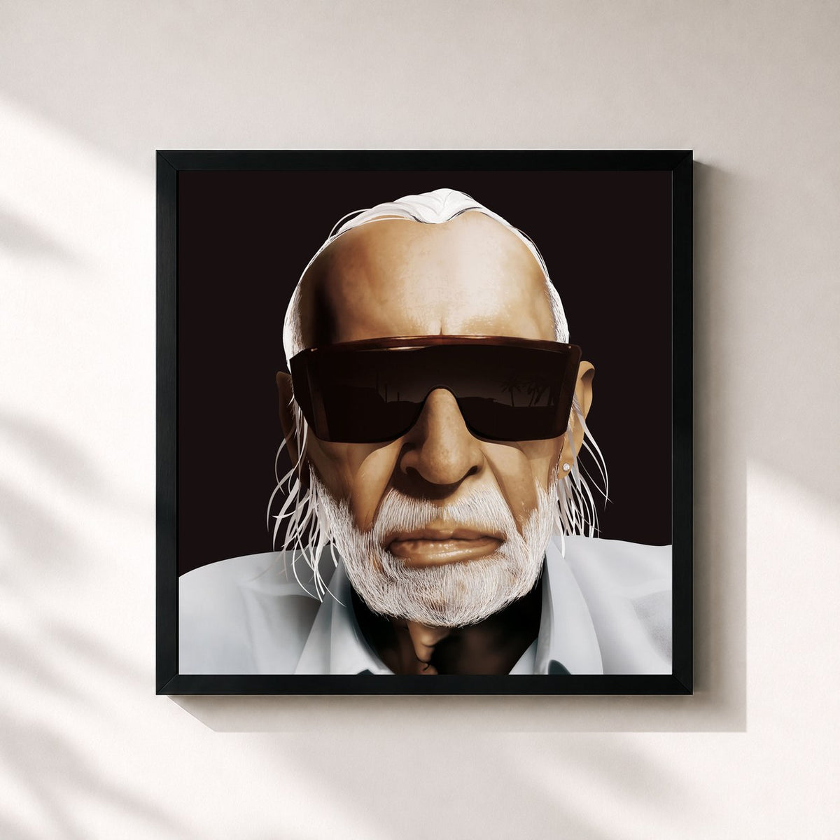 #noir Tableau carré de l'album Broadway de Sébastien Tellier, cadre noir 32x32 cm