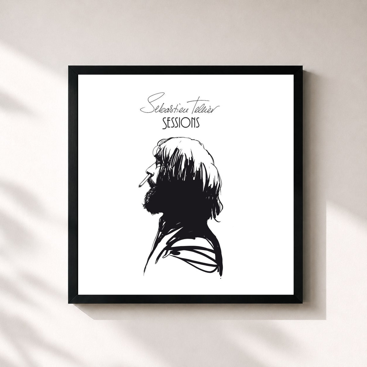 #noir Sessions di Sébastien Tellier in stampa quadrata incorniciata, cornice nera 32x32 cm