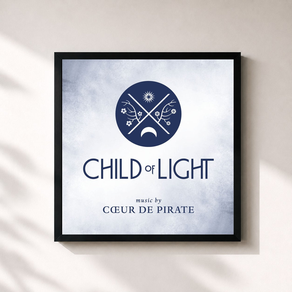 #noir Child Of Light de Coeur de pirate en lámina cuadrada enmarcada, marco negro de 32x32 cm