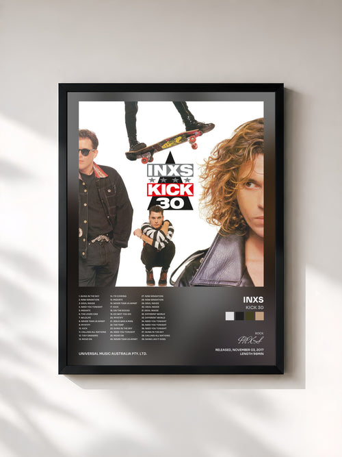 INXS · Kick 30 — Gerahmter Kunstdruck