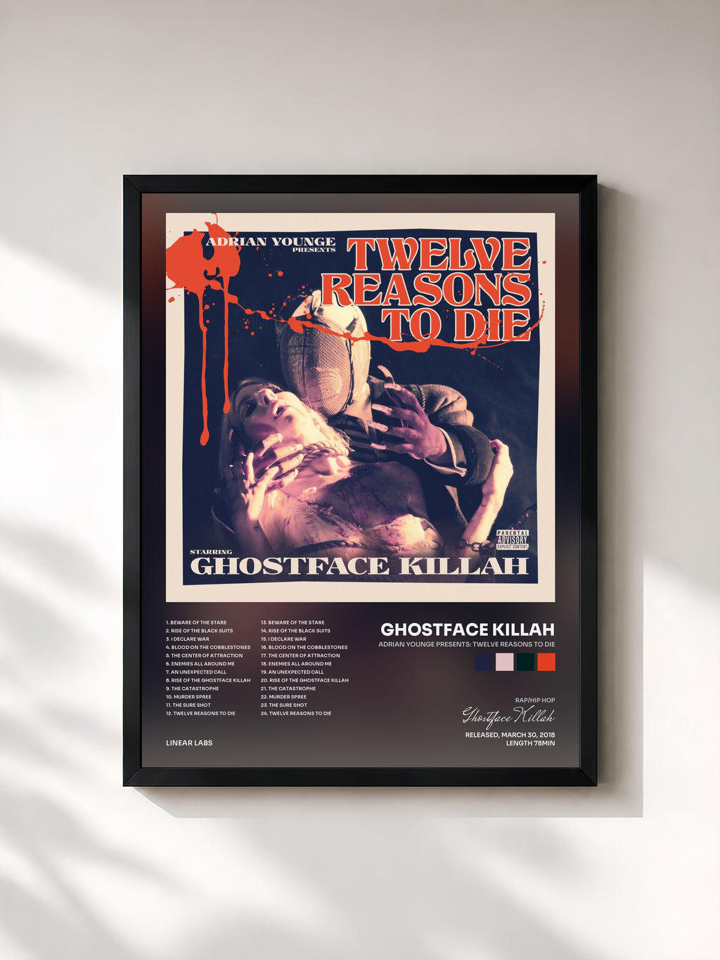 #noir Adrian Younge Presents: Twelve Reasons To Die di Ghostface Killah in stampa incorniciata, cornice nera, stampata e incorniciata in Francia