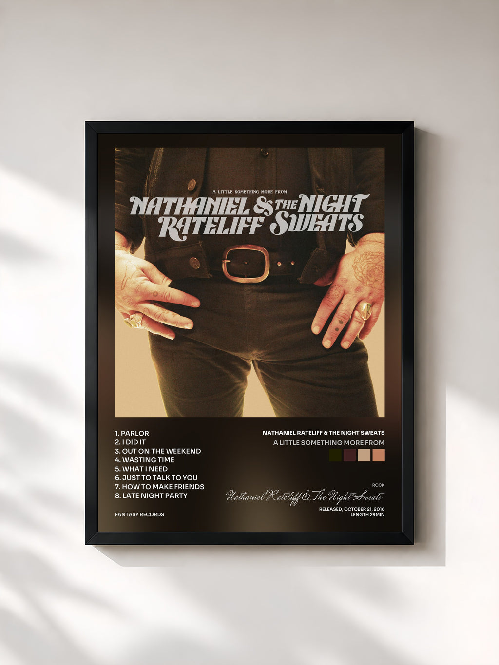 #noir Tableau de l'album A Little Something More From de Nathaniel Rateliff & The Night Sweats, cadre noir, imprimé et encadré en France