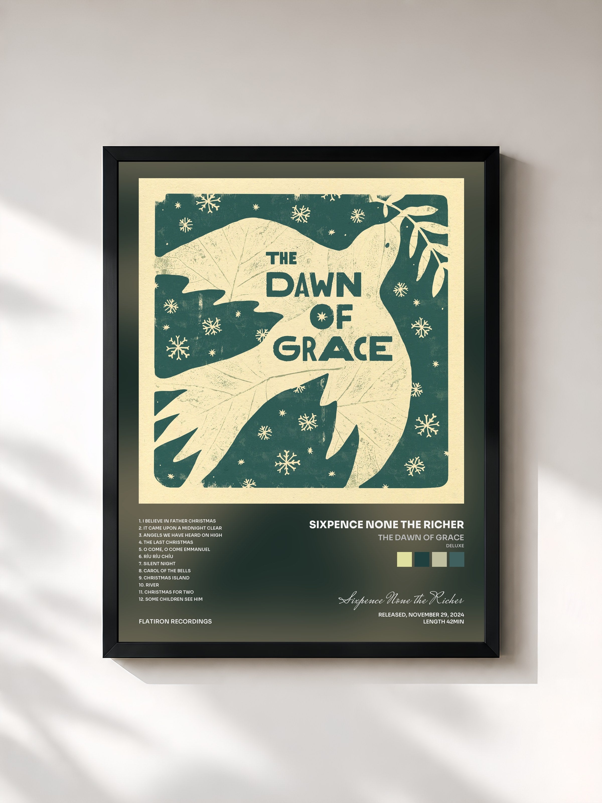 #noir Tableau de l'album The Dawn of Grace (Deluxe) de Sixpence None the Richer, cadre noir, imprimé et encadré en France