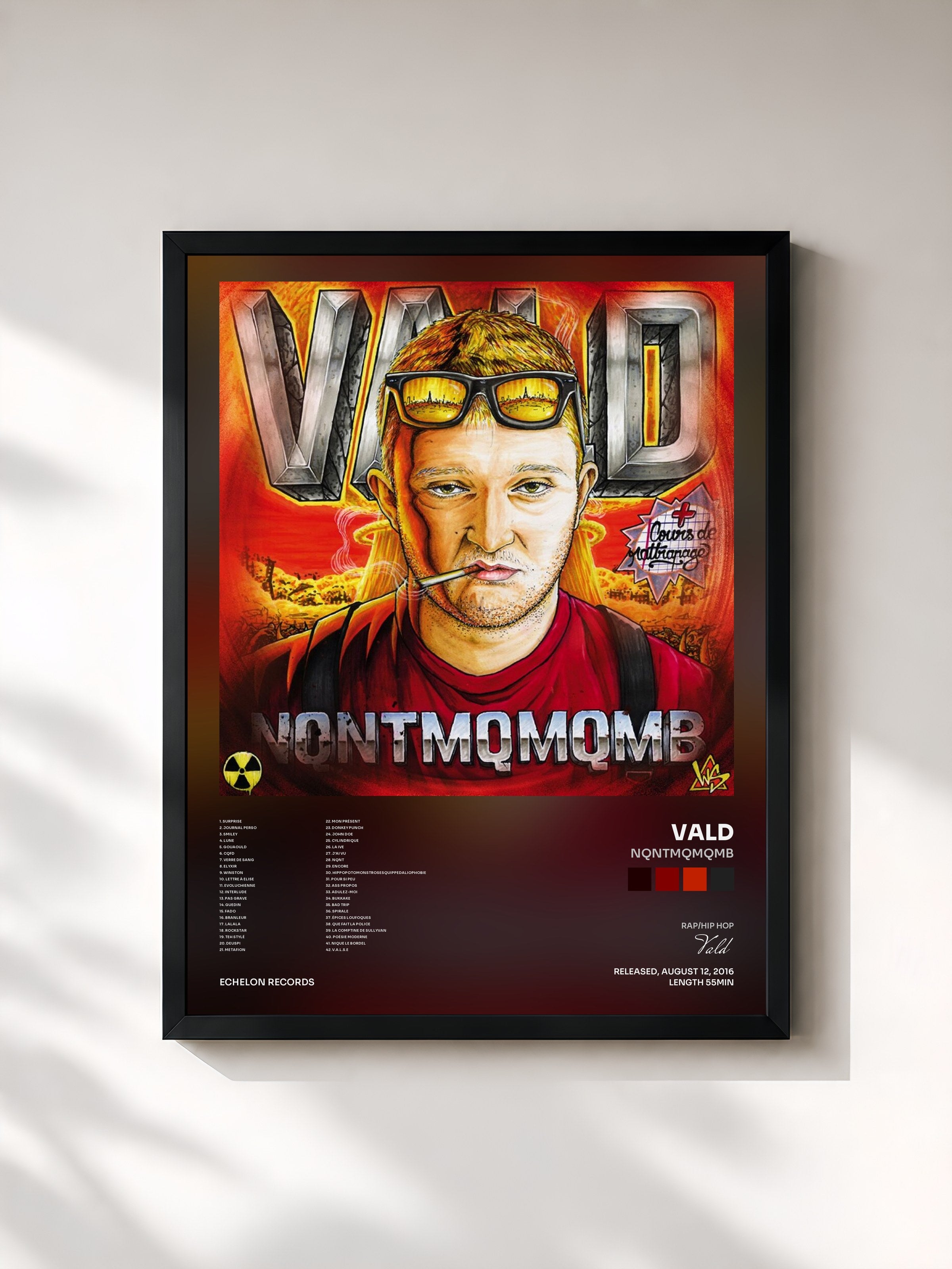 #noir NQNTMQMQMB by Vald as a framed art print, black frame, printed and framed in France