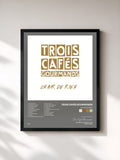 #noir Un air di rien de Trois Cafés Gourmands in stampa incorniciata, cornice nera, stampata e incorniciata in Francia