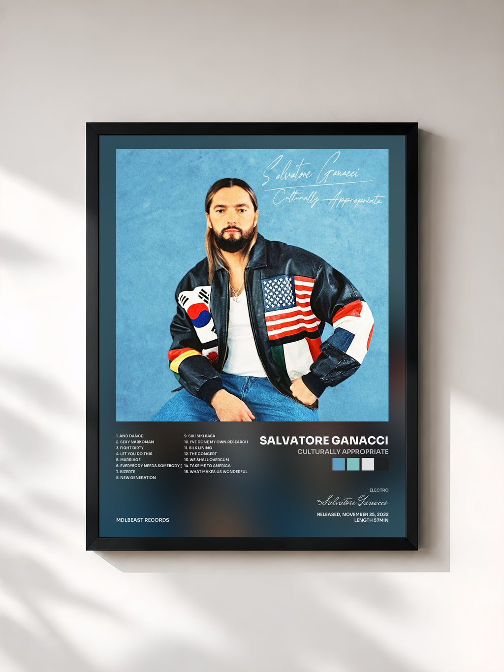 #noir Tableau de l'album Culturally Appropriate de Salvatore Ganacci, cadre noir, imprimé et encadré en France