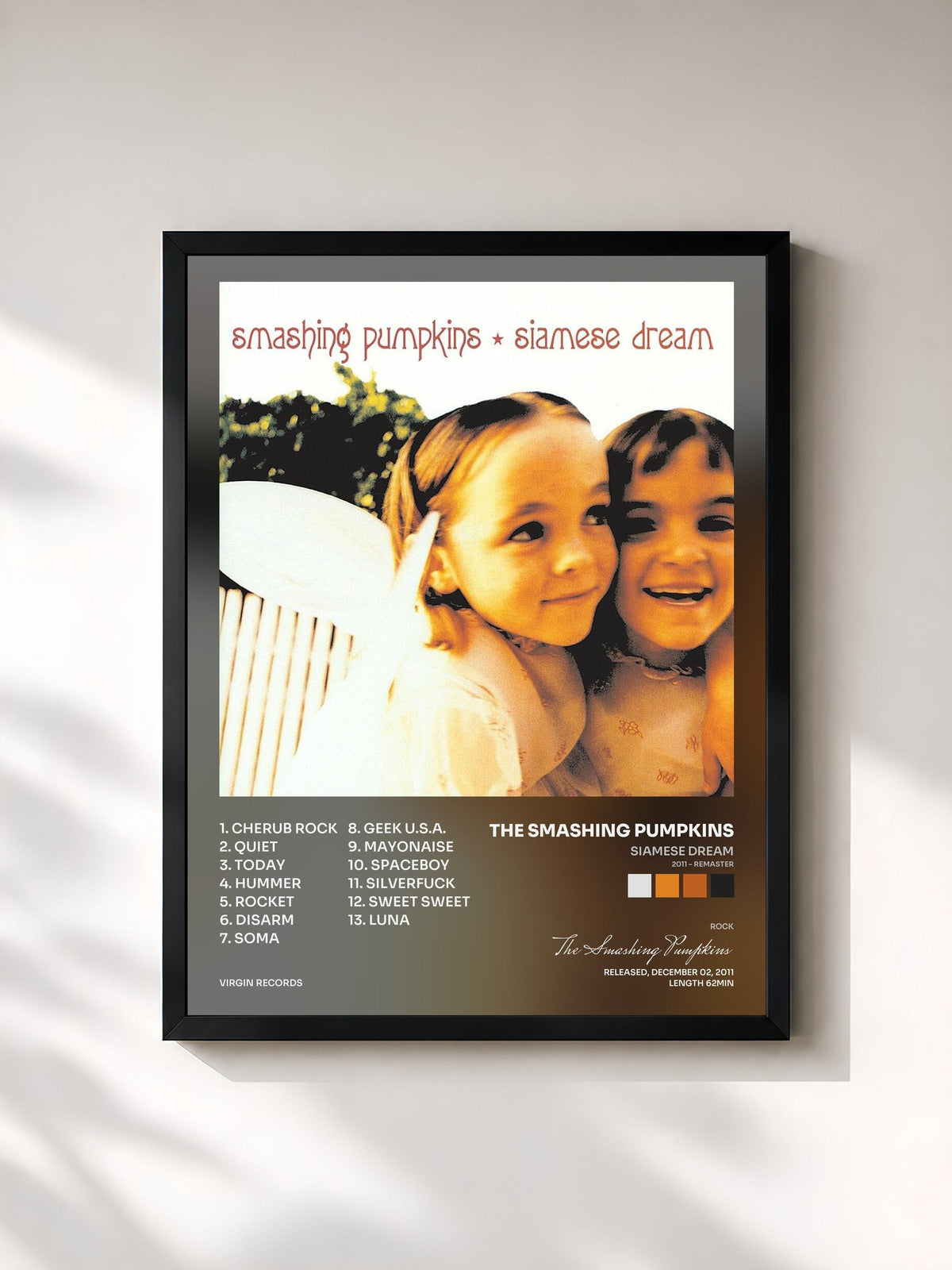 #noir Siamese Dream (2011 - Remaster) von The Smashing Pumpkins als gerahmter Kunstdruck, schwarzer Rahmen, gedruckt und gerahmt in Frankreich
