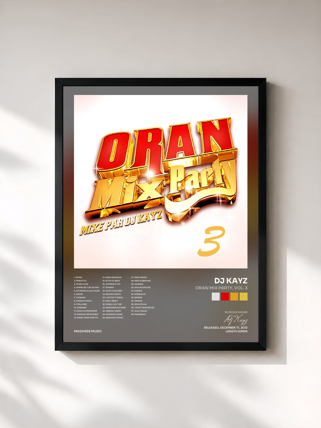 #noir Oran Mix Party, Vol. 3 by Dj Kayz as a framed art print, black frame, printed and framed in France
