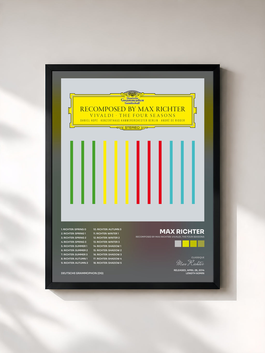 #noir Tableau de l'album Recomposed By Max Richter: Vivaldi, The Four Seasons de Max Richter, cadre noir, imprimé et encadré en France