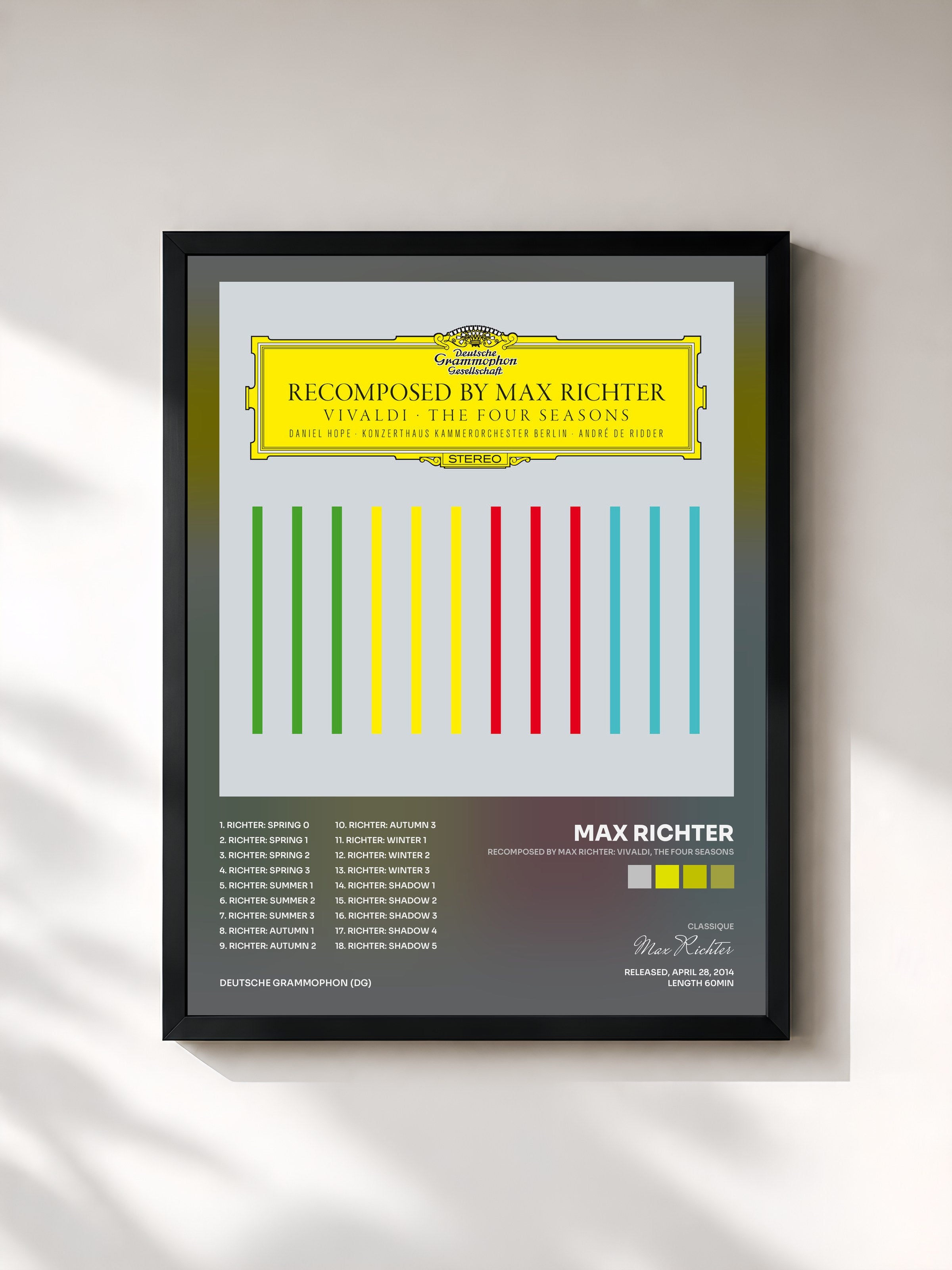 #noir Tableau de l'album Recomposed By Max Richter: Vivaldi, The Four Seasons de Max Richter, cadre noir, imprimé et encadré en France