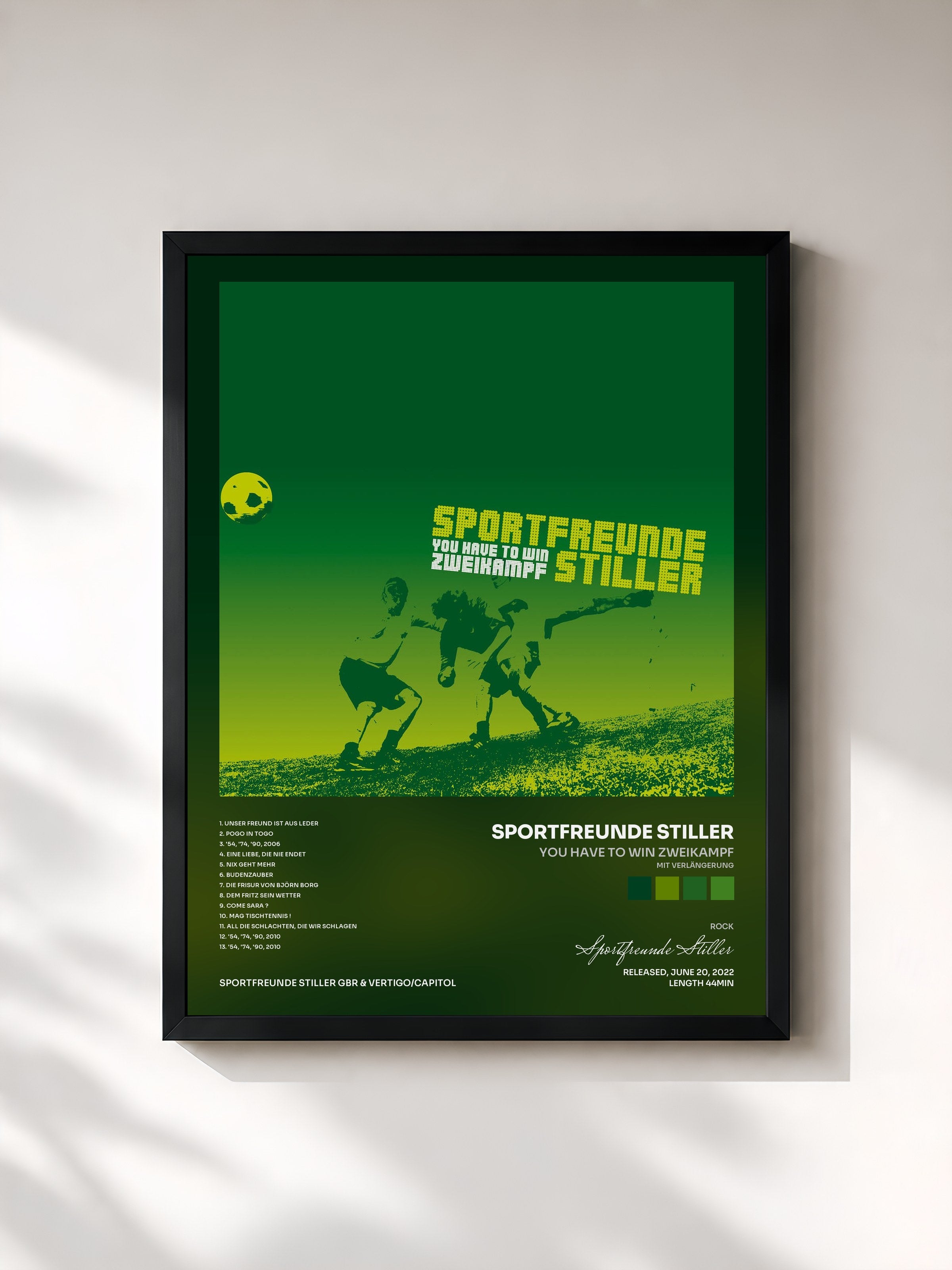 #noir Tableau de l'album You Have To Win Zweikampf (mit Verlängerung) de Sportfreunde Stiller, cadre noir, imprimé et encadré en France