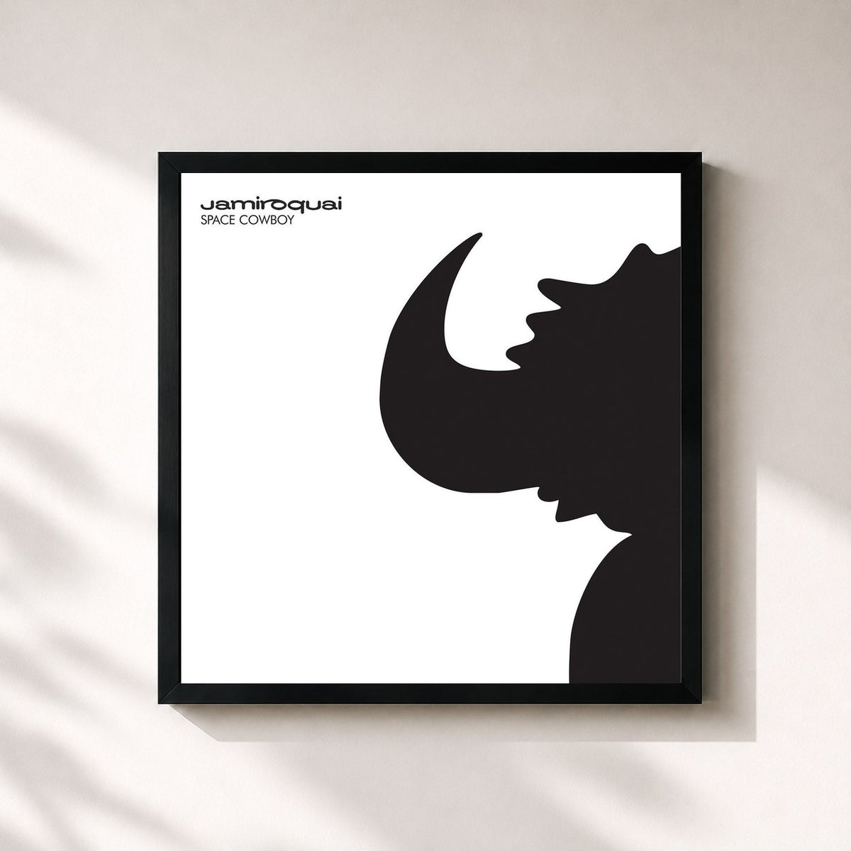 #noir Space Cowboy (Remixes) de Jamiroquai en lámina cuadrada enmarcada, marco negro de 32x32 cm