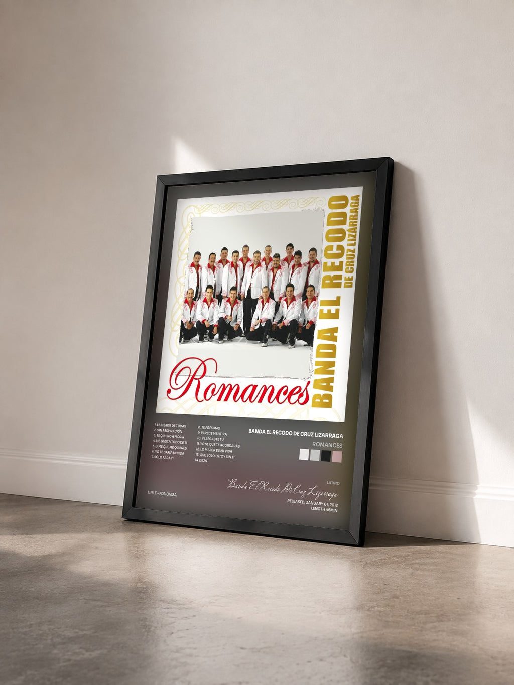 #noir Tableau de l'album Romances de Banda El Recodo De Cruz Lizarraga vu de trois quarts, cadre noir