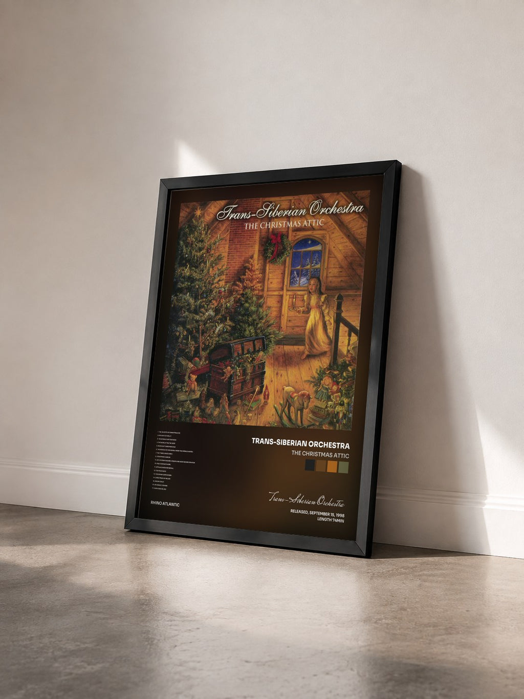 #noir The Christmas Attic di Trans-Siberian Orchestra in stampa incorniciata vista di tre quarti, cornice nera